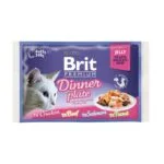 Вологий корм Brit Premium Cat обідня тарілка в желе для котів, 4х85 г