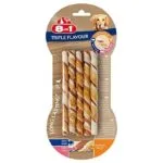 Ласощі 8in1 Triple Flavour плетені палички для собак, 10 шт