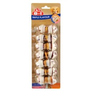 Ласощі 8in1 Triple Flavour кістки жувальні XS для собак, 7 шт