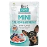 Вологий корм для собак малих порід Brit Care Mini з лососем і оселедцем у соусі, 85 г
