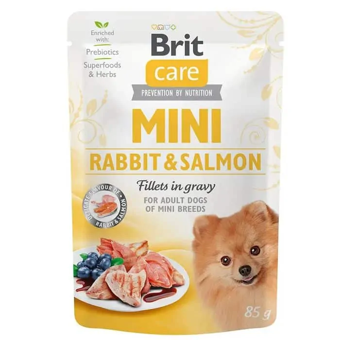 Вологий корм Brit Care Mini з кроликом і лососем для собак малих порід, 85 г