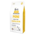Сухой корм для взрослых собак миниатюрных пород Brit Care Mini Grain Free Hair & Skin