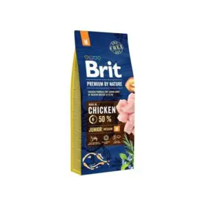 Сухий корм для цуценят середніх порід Brit Premium Junior M з куркою