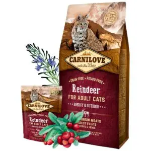 Корм для дорослих активних кішок з м’ясом північного оленя – Carnilove Cat Raindeer Energy & Outdoor