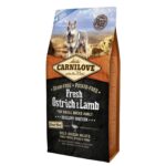 Сухий корм для дорослих собак дрібних порід Carnilove Fresh Ostrich & Lamb з ягням та страусом
