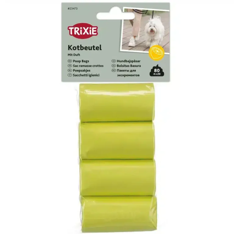 Пакети Trixie для прибирання за собаками жовті з ароматом лимону 4х20 шт/уп