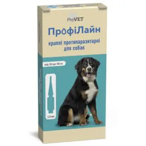 Краплі ProVet Профілайн від бліх та кліщів для собак 20-40 кг, 4 піпетки