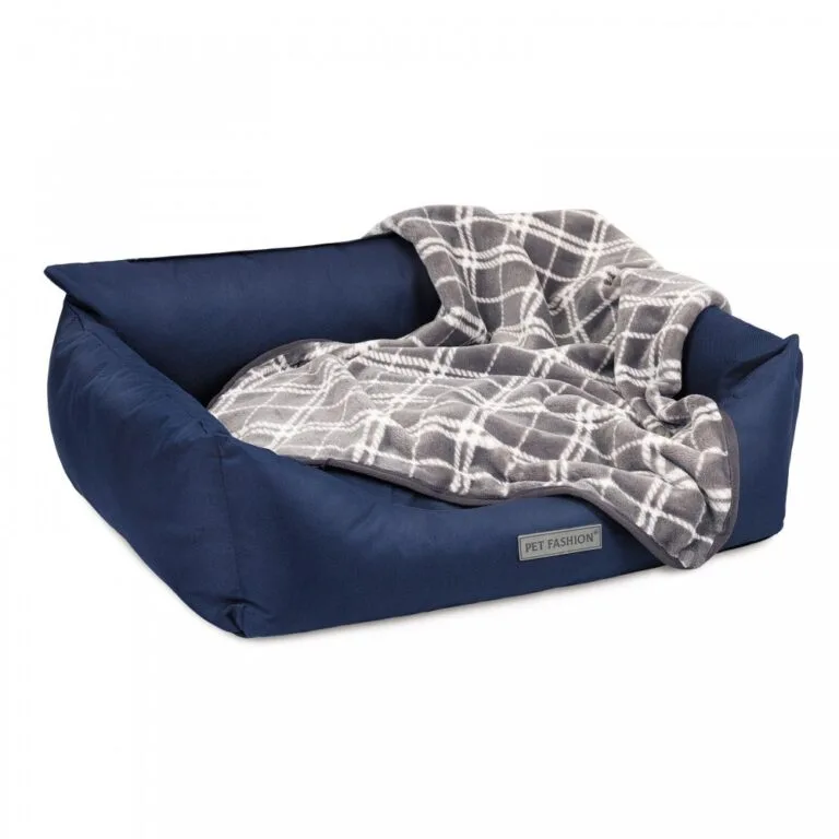 Лежак Pet Fashion Prime синій для собак, 66x52x24 см
