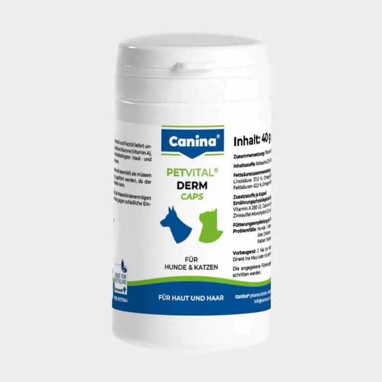 Вітаміни Canina PetVital Derm-Caps для шкіри і шерсті для собак і котів, 100 капсул