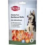 Ласощі для собак Trixie Denta Fun Паличка для чистки зубів барбекю з куркою 80гр/12см (10шт)