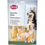 Ласощі для собак Trixie Denta Fun Chicken Chewing Curls Спіральки для чищення зубів, сиром'ятна шкіра з куркою, 15 см, 110 г, 3 шт