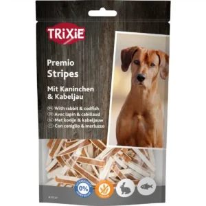 Ласощі Trixie Premio Fish Rabbit Stripes з тріскою і кроликом для собак, 100 г