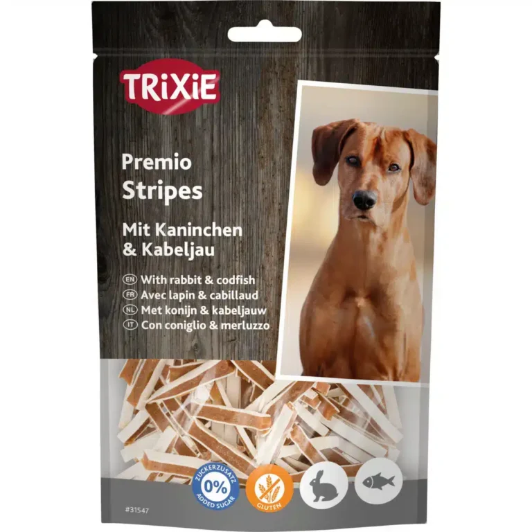 Ласощі Trixie Premio Fish Rabbit Stripes з тріскою і кроликом для собак, 100 г
