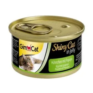 Вологий корм GimCat Shiny Cat з куркою і папаєю для котів, 70 г
