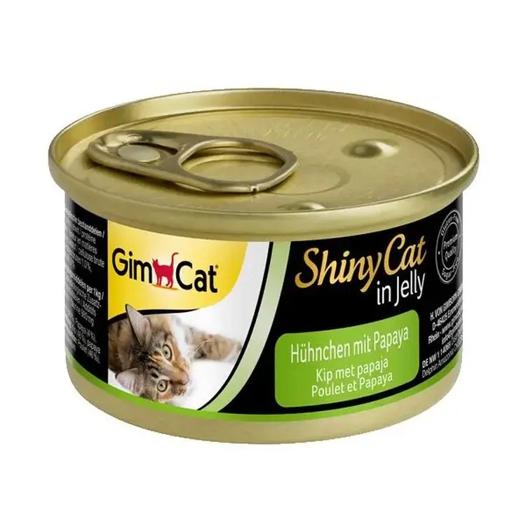 Вологий корм GimCat Shiny Cat з куркою і папаєю для котів, 70 г
