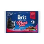 Вологий корм для котів Brit Premium набір м'ясна тарілка, 4 шт по 100 г