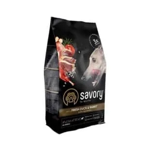 Сухий корм для собак Savory зі свіжою качкою і кроликом