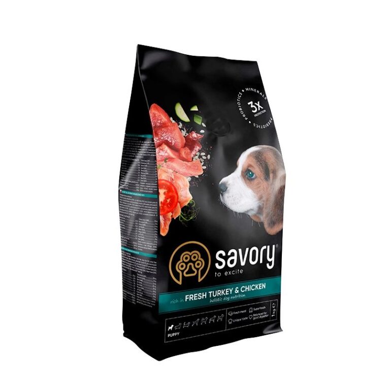 Сухий корм Savory з індичкою і куркою для цуценят всіх порід