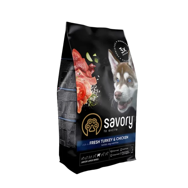 Сухий корм Savory з індичкою та куркою для цуценят великих порід