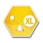 badge less trail larger granules icon yellow