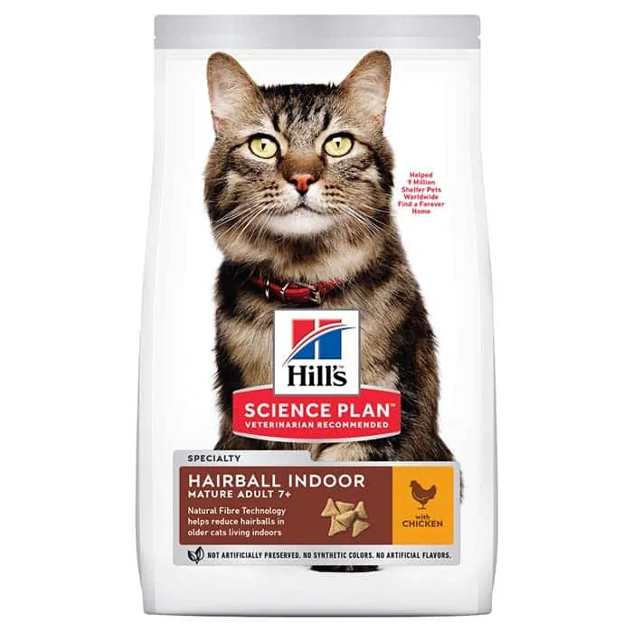 Сухий корм для літніх котів Hill's Mature Adult 7+ Hairball & Indoor з куркою, 1.5 кг