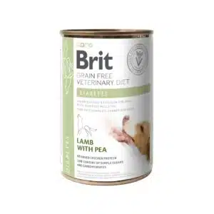 Вологий корм Brit Veterinary Diets Diabetes при діабеті з ягням і горошком, 400 г