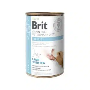 Вологий корм для собак Brit Veterinary Diets Obesity при ожирінні та надмірній вазі з ягням і горошком, 400 г