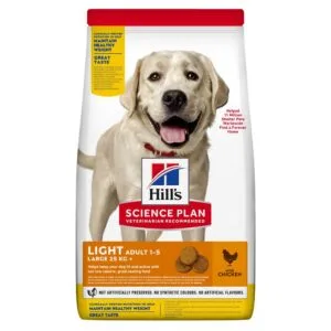 Корм для взрослых собак крупных пород склонных к лишнему весу Hill's SCIENCE PLAN Adult Light Large Breed с курицей, 14 кг