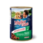 Вологий корм для собак Migliorcane зі шматочками яловичини та овочами, 405 г