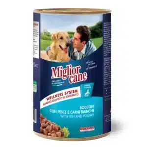 Вологий корм Migliorcane з рибою і білим м'ясом для собак, 1250 г