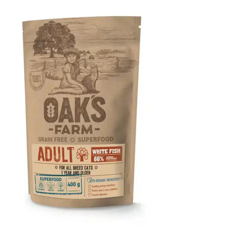 Сухий корм OAK'S FARM Grain Free White Fish Adult Cat з рибою для дорослих котів