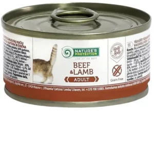 Вологий корм Nature's Protection Beef & Lamb з яловичиною і ягням для котів, 100 г
