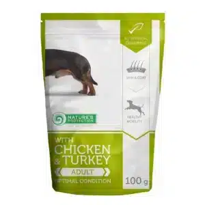 Вологий корм для дорослих собак малих порід Nature's Protection Optimal Condition з куркою і індичкою, 100 г