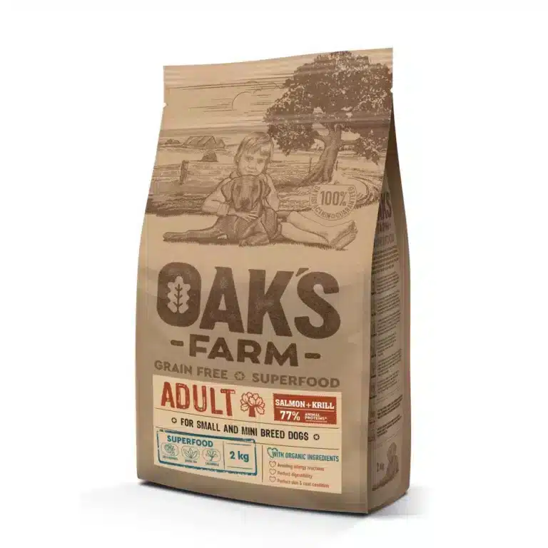 Сухий корм OAK'S FARM Grain Free Salmon для дорослих собак малих порід з лососем