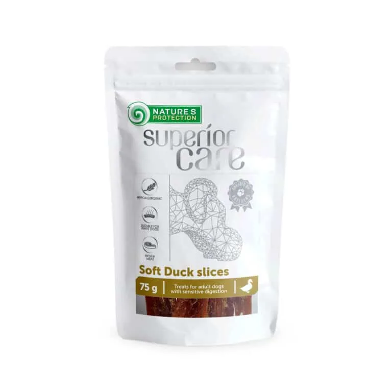 Ласощі Nature's Protection Superior Care Soft Slices сушена качка для собак, 75 г