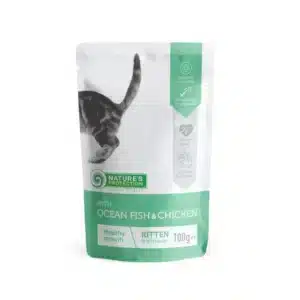 Вологий корм для кошенят Nature's Protection Kitten з океанічною рибою і куркою, 100 г