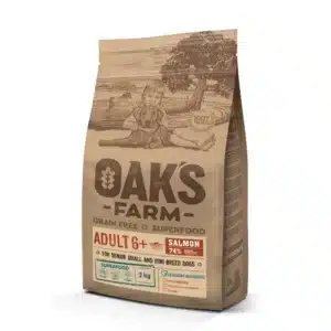 Сухий корм OAK'S FARM Grain Free Salmon Adult 6+ з лососем для собак малих порід