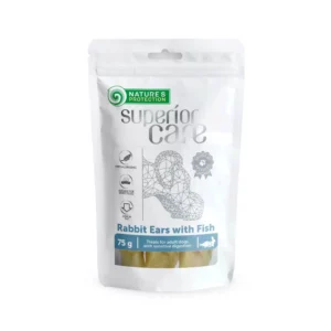 Ласощі Nature's Protection Superior Care вуха кролика з рибою для собак, 75 г