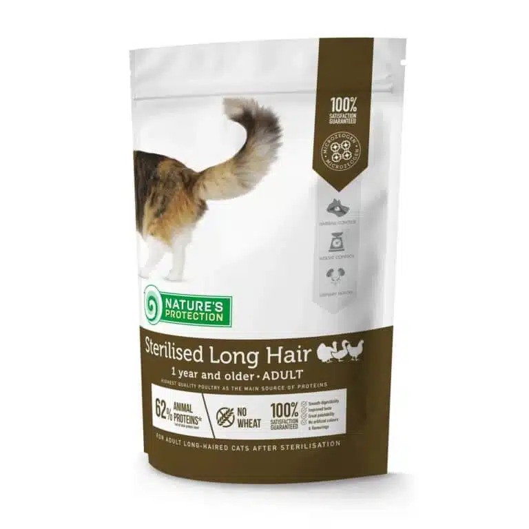 Сухий корм для довгошерстих стерилізованих котів Nature's Protection Sterilised Long Hair з птицею