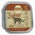 Вологий корм для дорослих стерилізованих котів з лососем ARATON Adult cat with salmon, 85 г