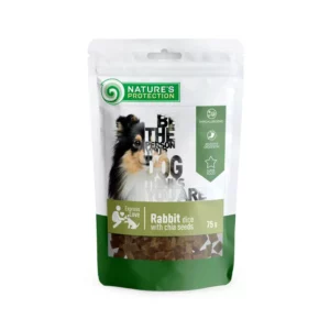 Ласощі Nature's Protection скибочки з кроликом і насінням чіа для собак, 75 г