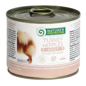 Вологий корм для дорослих собак малих порід Nature's Protection Adult Small Breeds з індичкою і яблуками, 200 г