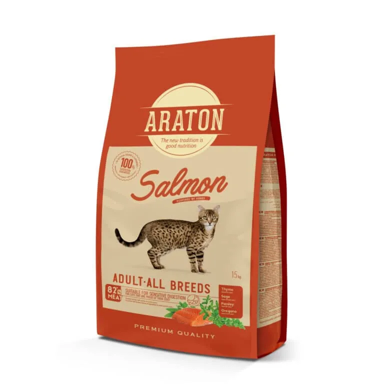 Сухий корм для дорослих котів Araton Salmon Adult All Breeds з лососем
