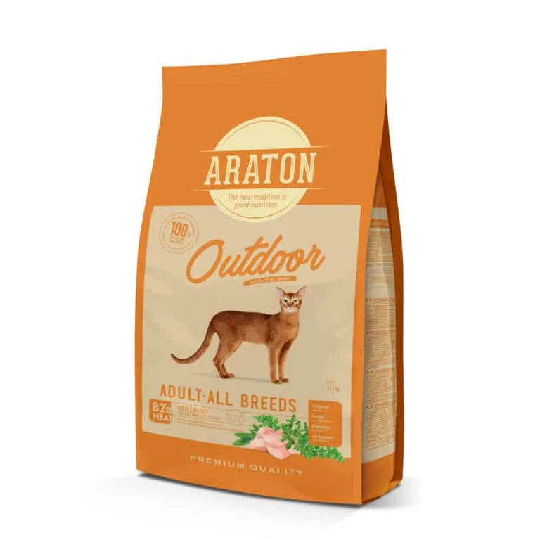 Сухий корм Araton Outdoor Adult з куркою та індичкою для котів