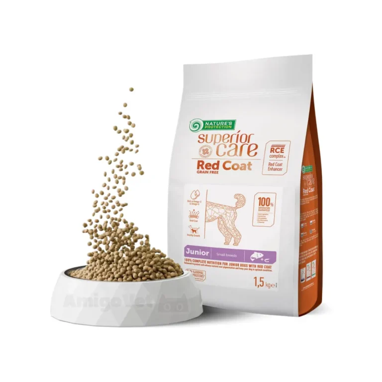 Беззерновий корм для цуценят малих порід з рудим забарвленням шерсті Nature's Protection Superior Care Red з лососем