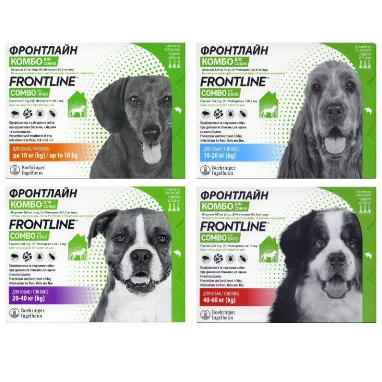 Frontline Combo краплі від бліх та кліщів для собак, 3 піпетки