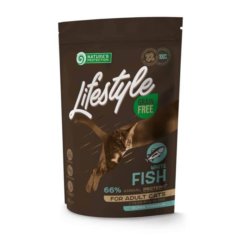 Сухий корм для дорослих котів Nature's Protection Lifestyle Adult Cat беззерновий з білою рибою