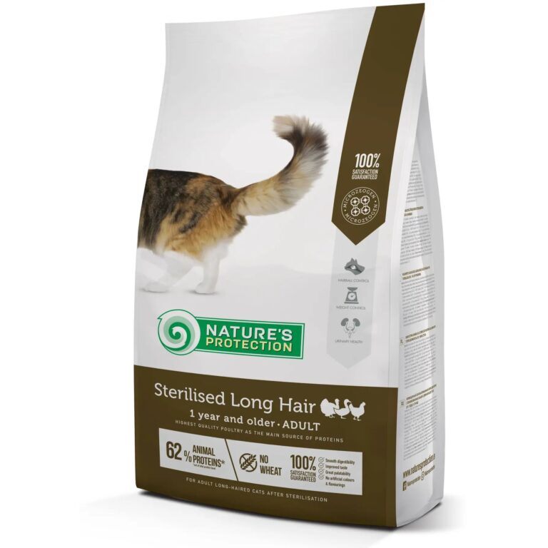 Сухий корм для довгошерстих стерилізованих котів Nature's Protection Sterilised Long Hair з птицею