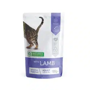 Вологий корм Nature's Protection Sensitive Digestion з ягням для котів, 100 г