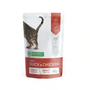 Вологий корм Nature's Protection Hairball з качкою і куркою для котів, 100 г